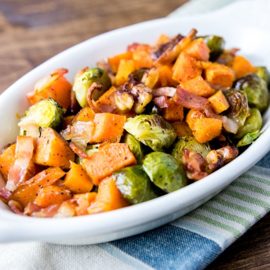 Bacon Maple Brussels & Sweet Potato