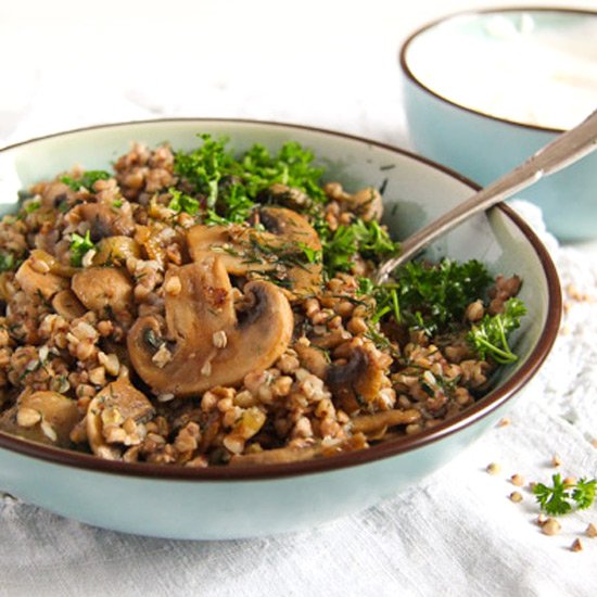 Roasted Buckwheat with Mushrooms