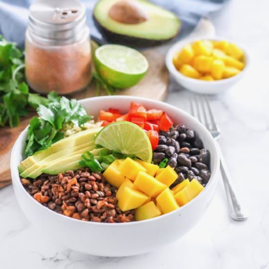 Lentil Walnut Taco Bowls