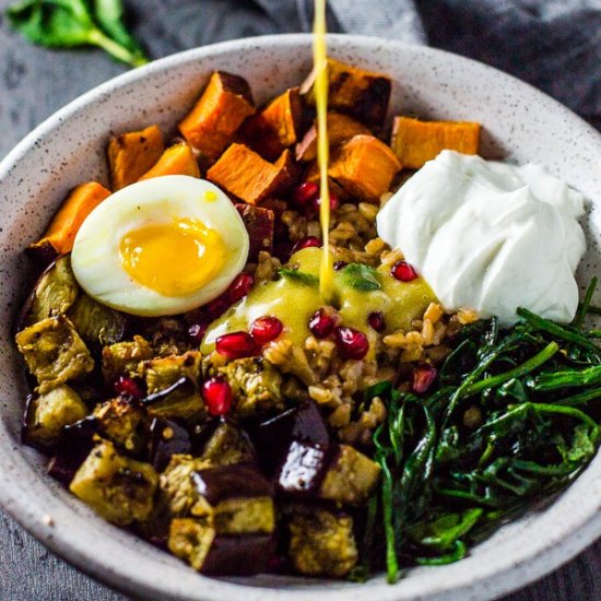 Warm Farro Vegetable Bowl