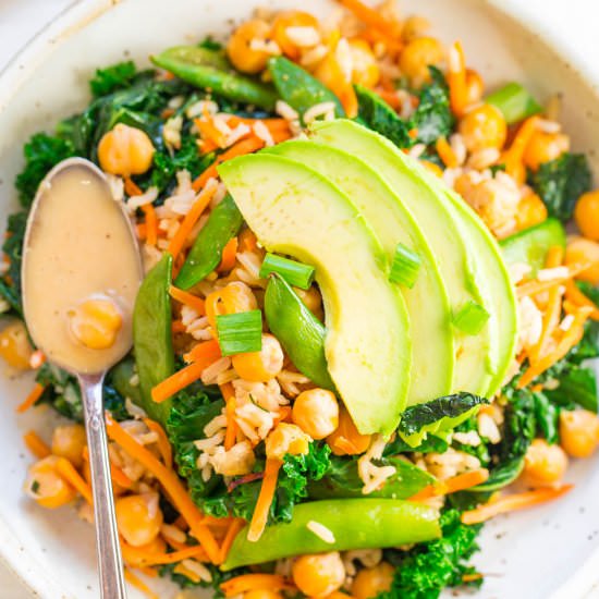 Chickpea & Kale Glow Bowl + Tahini