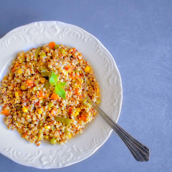 Quick Vegetable Quinoa Pilaf Pulao