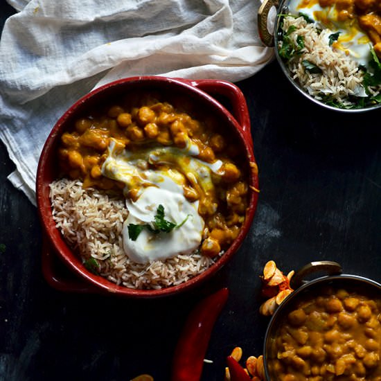 Roasted Pumpkin Chickpea Curry