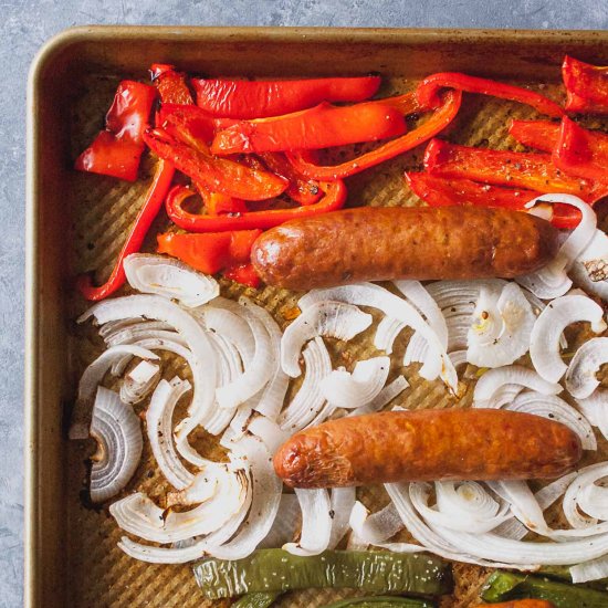 Sheet Pan Sausage and Peppers