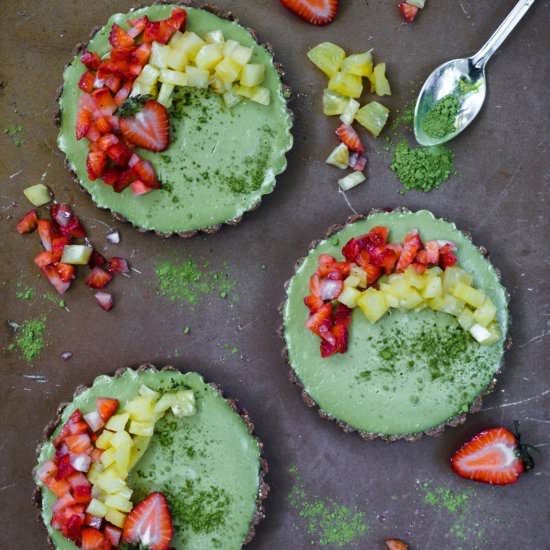 RAW AVOCADO MATCHA MINI TARTS (VEGAN)