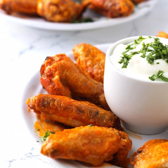 Crispy Baked Hot Wings {Paleo}