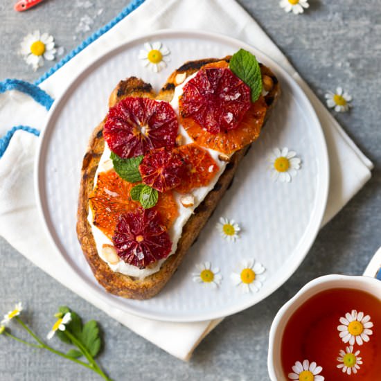 BROILED ORANGE RICOTTA TOASTS