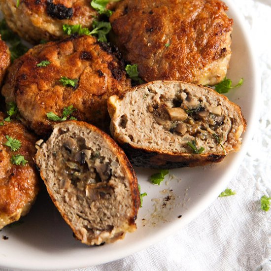 Mushroom Stuffed Meatballs