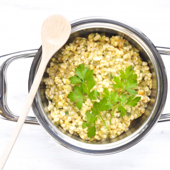 Orzotto with zucchini