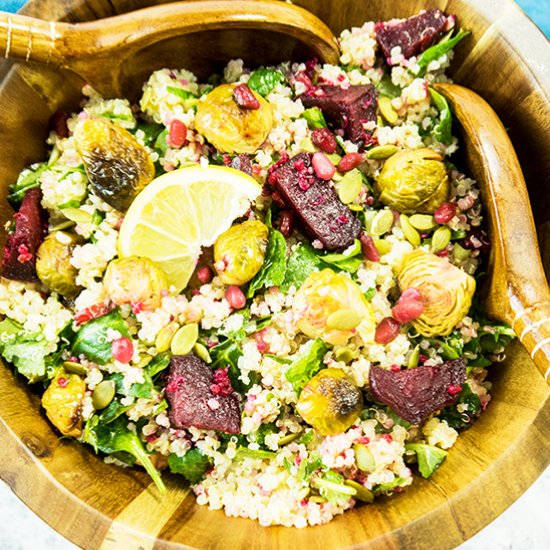 Quinoa Brussels Sprouts Beet Salad