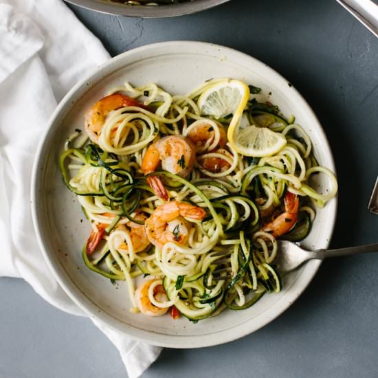 Zucchini Pasta with Garlic Shrimp