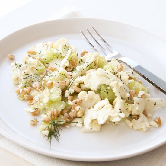 Shaved Cauliflower Salad with Farro