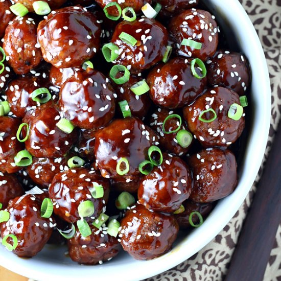 Slow Cooker Teriyaki Meatballs