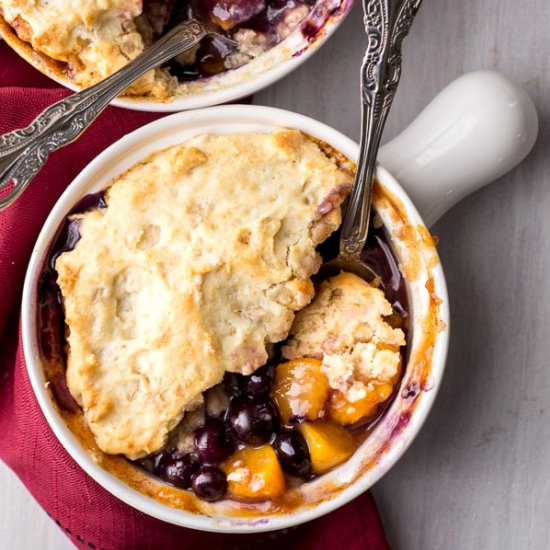 Homemade Blueberry Peach Cobbler