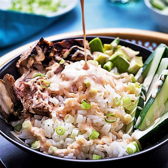 Tuna Rice Bowl with Yum Yum Sauce