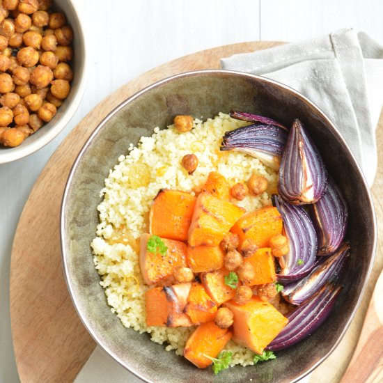 couscous with maple-roasted squash