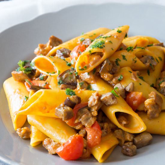 Candele Pasta with Eggplant & Olive