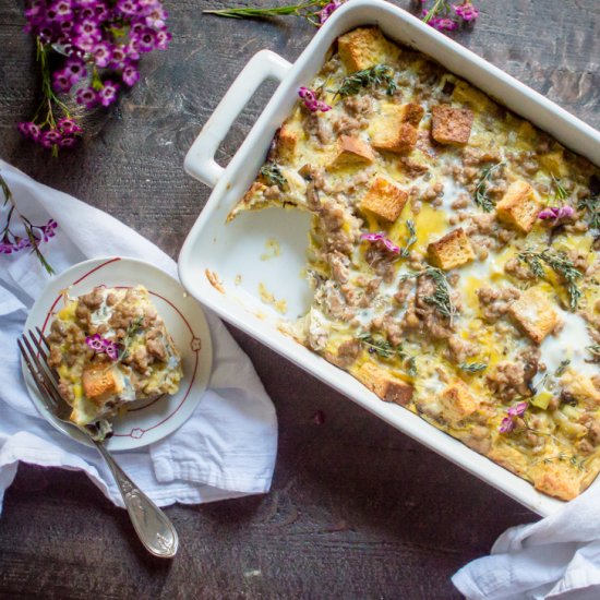 Sausage Leek & Mushroom Casserole