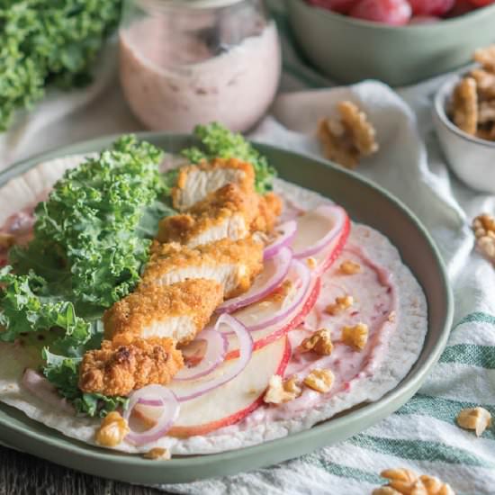 Waldorf Chicken Kale Wraps