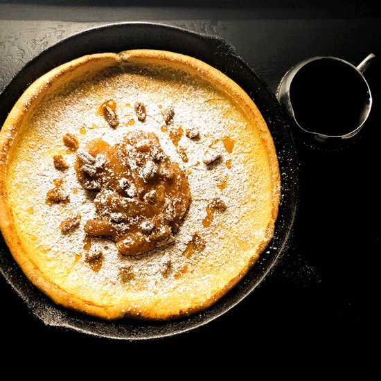 Cinnamon Pear Pecan Dutch Baby