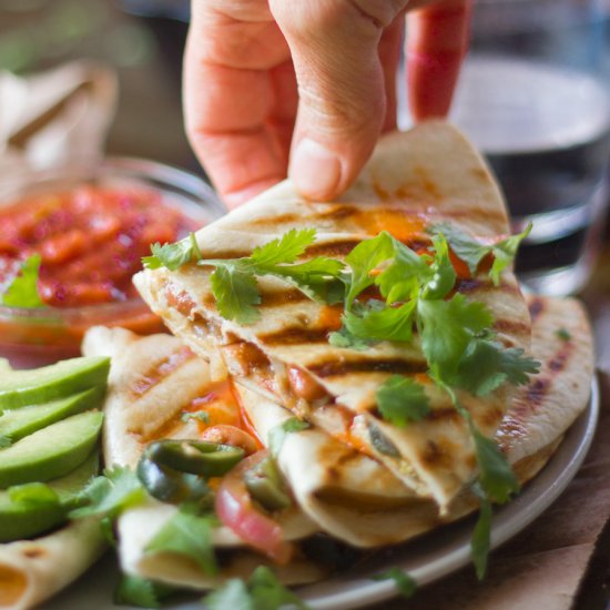 Vegan Poblano Quesadillas