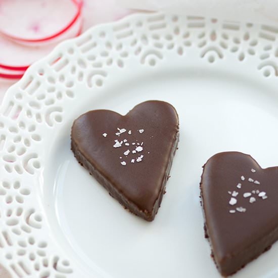 Healthy Salted Caramel Chocolate Hearts