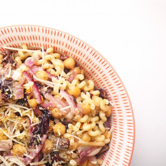 Roasted Radicchio & Chickpea Pasta