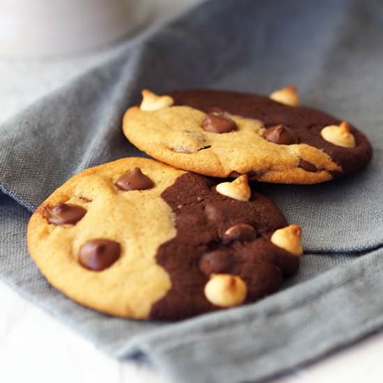 Two Tone Choc Chip Cookies