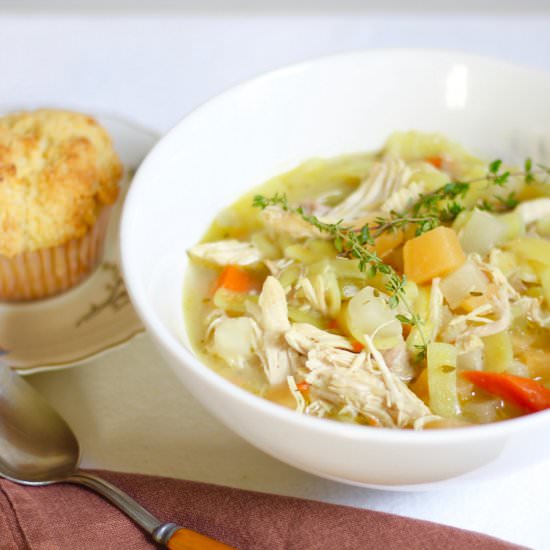 Chicken Noodle Root Vegetable Soup