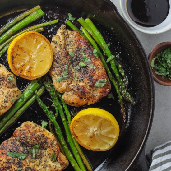 One Skillet Lemon Herb Chicken