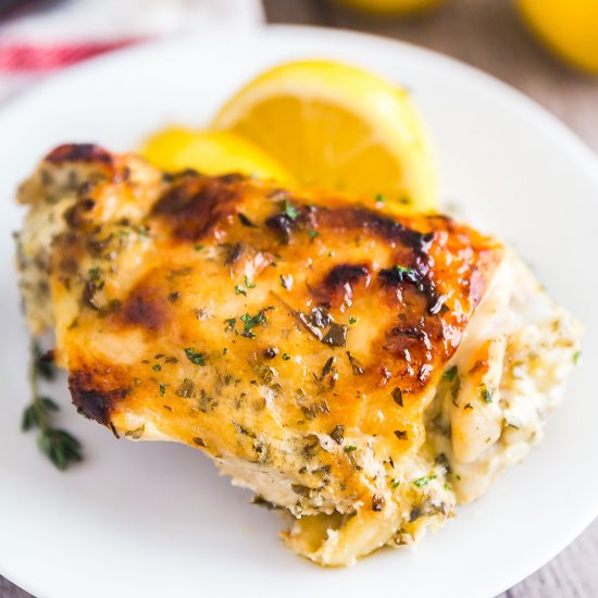 Greek Yogurt Roasted Chicken Thighs