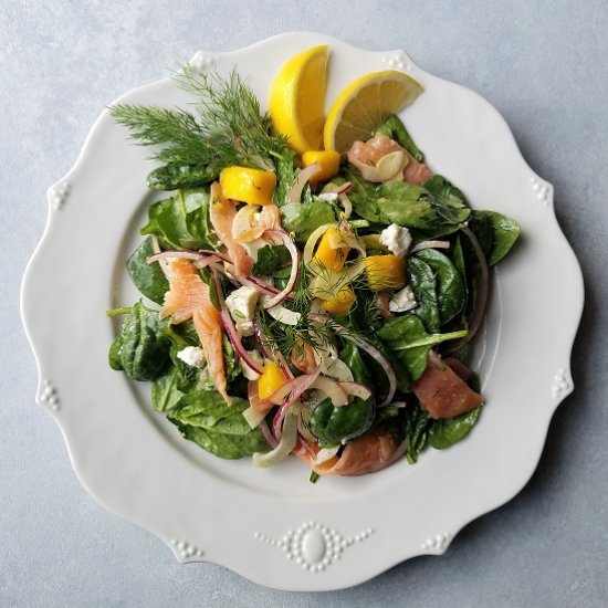 Smoked Salmon Spinach Salad