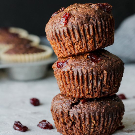 Dairy-Free Chocolate Cherry Muffins