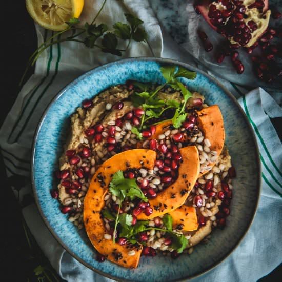 Hummus and Pearl Barley Bowls