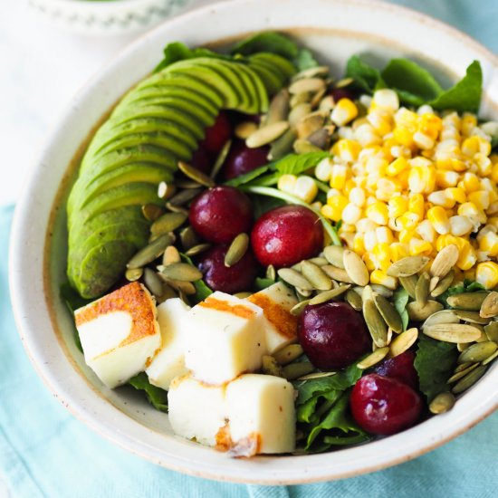 Baby Kale and Cherry Salad