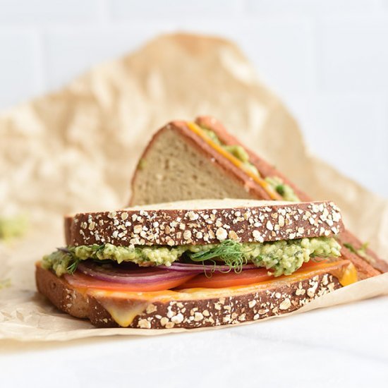 2-Minute Avocado Pesto Melt