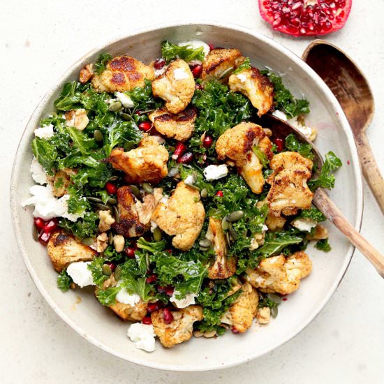 Roast Cauliflower Salad with Kale