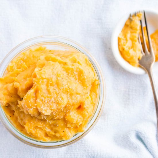 Steamed Mashed Sweet Potatoes