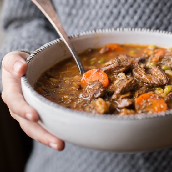 Beef and Barley Vegetable Soup