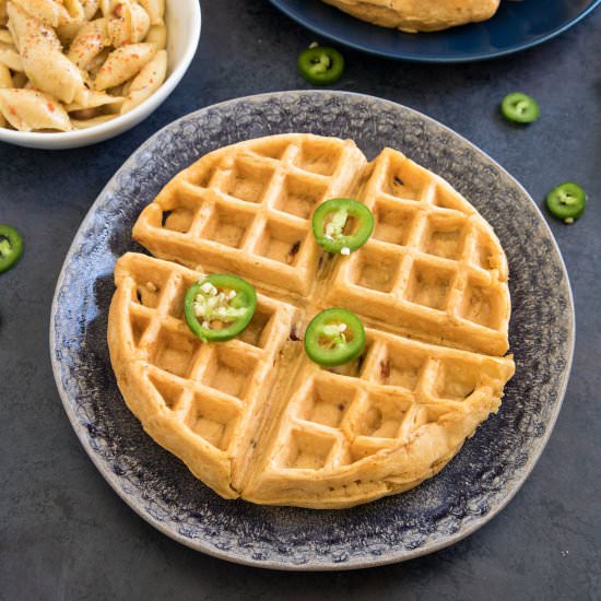 Spicy Mac and Cheese Waffles