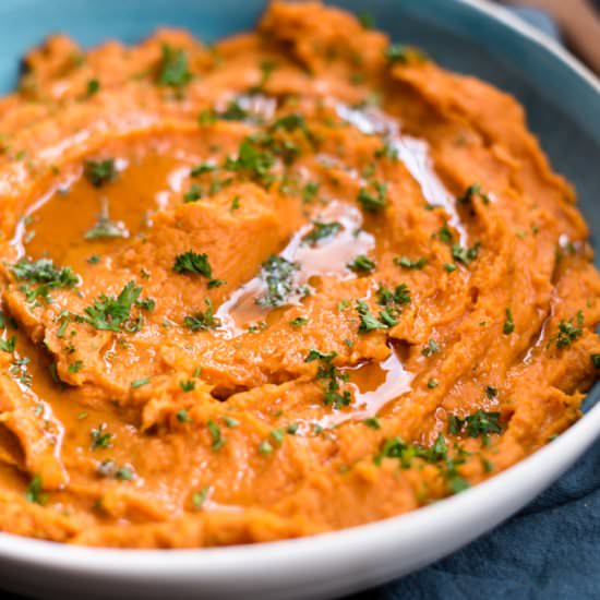 Garlic Butter Sweet Potato Mash