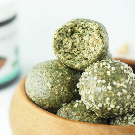 Spirulina Hemp Seed Energy Bites