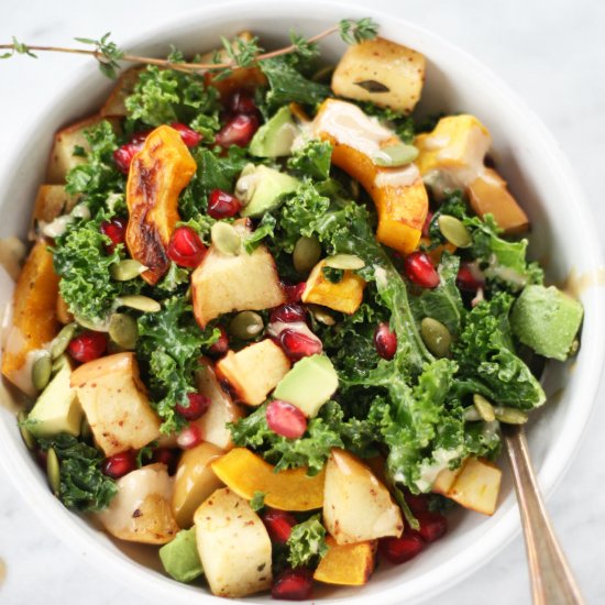 Roasted Delicata Kale Salad