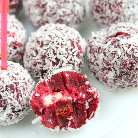 Red velvet cake balls