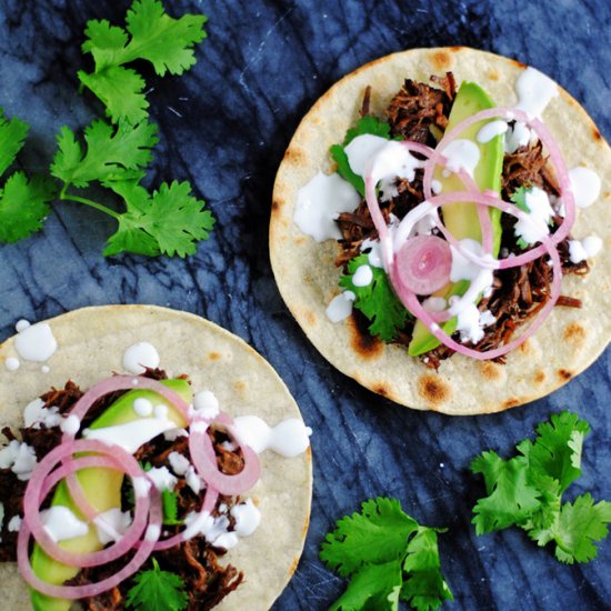 Instant Pot barbacoa tacos