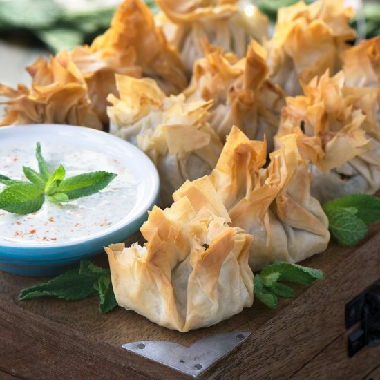 Lamb and Feta Filo Parcels