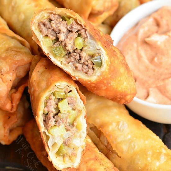 Cheeseburger Egg Rolls