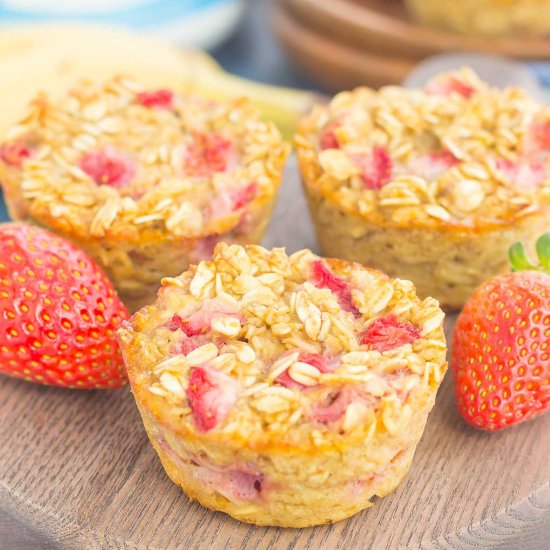 Strawberry Banana Oatmeal Cups