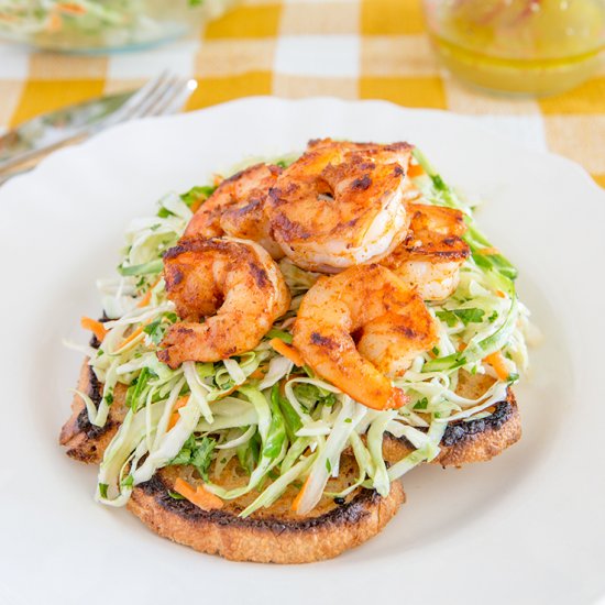 Garlic Toast Citrus Slaw w/ Grilled Shrimp