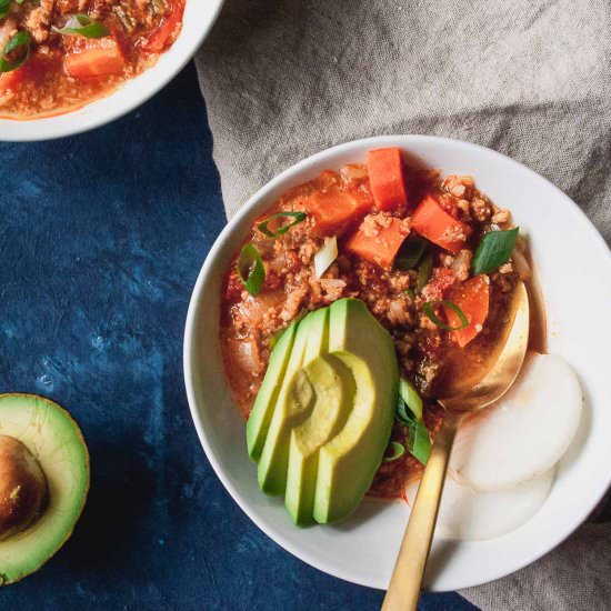 Slow Cooker Buffalo Chicken Chili